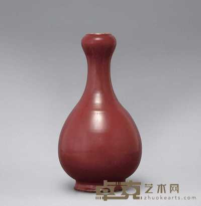 清乾隆 窑变蒜头瓶 高32cm